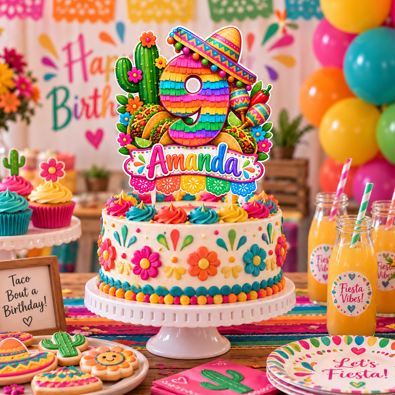 Personalized Mexico Cake Topper