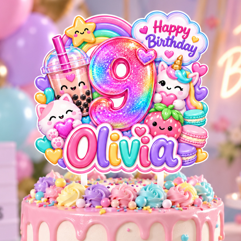 Squish Birthday Cake Topper