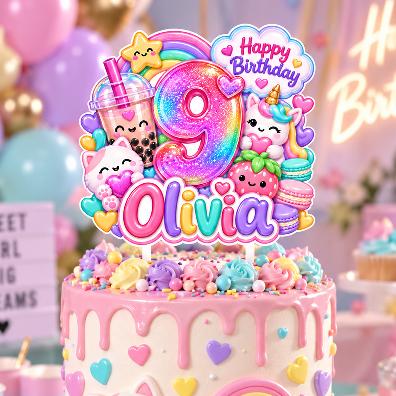 Squish Birthday Cake Topper
