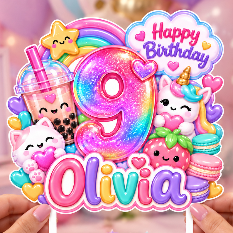 Squish Birthday Cake Topper