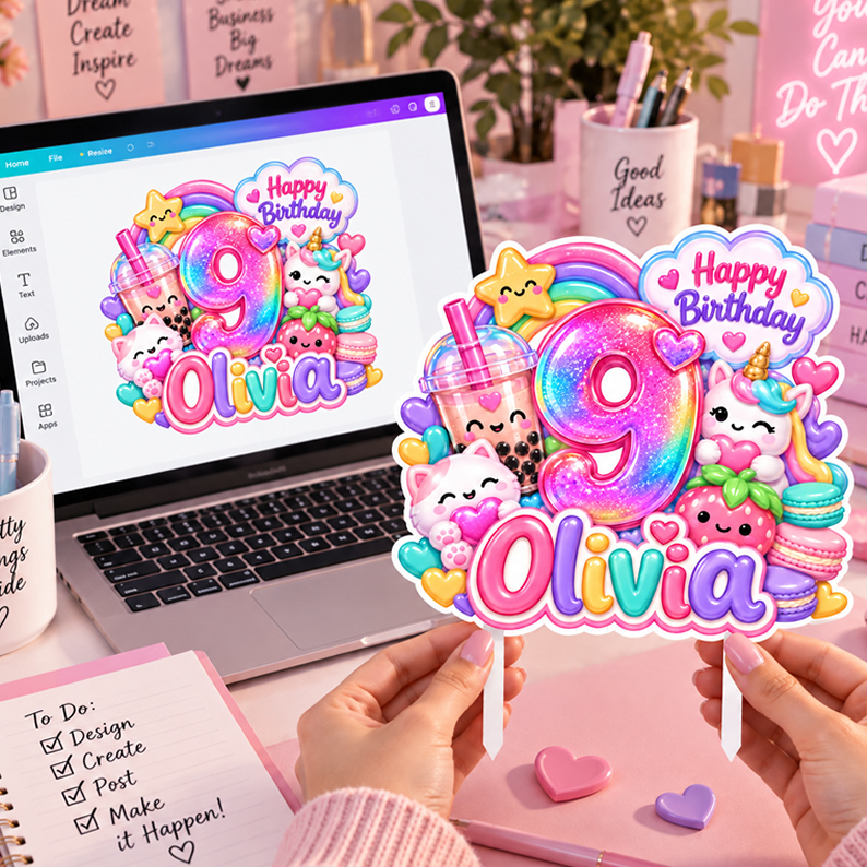 Squish Birthday Cake Topper