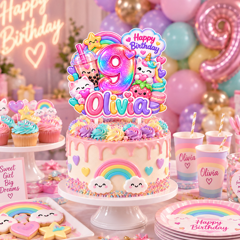 Squish Birthday Cake Topper
