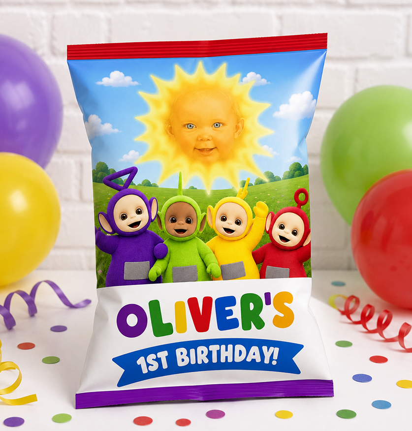 Teletubbies Chip Bag β Personalized Birthday Party Favor β Printable Custom Chip Bag Wrapper β Kids Party Decorations - Image 2