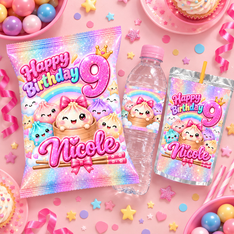 Dumpling Birthday Party Favor Bundle