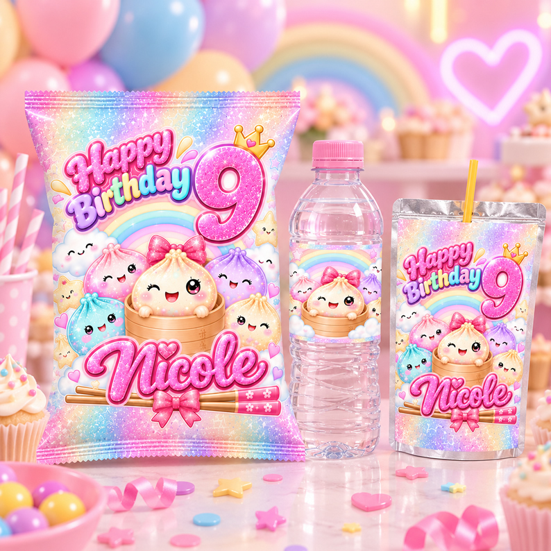 Dumpling Birthday Party Favor Bundle