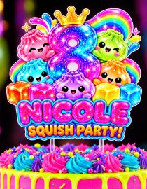Dumpling and Squishy Cake Topper, Personalized Birthday Party Decor, Custom Cake Decoration