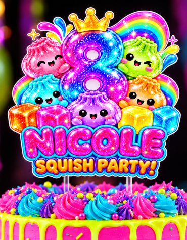 Dumpling and Squishy Cake Topper, Personalized Birthday Party Decor, Custom Cake Decoration