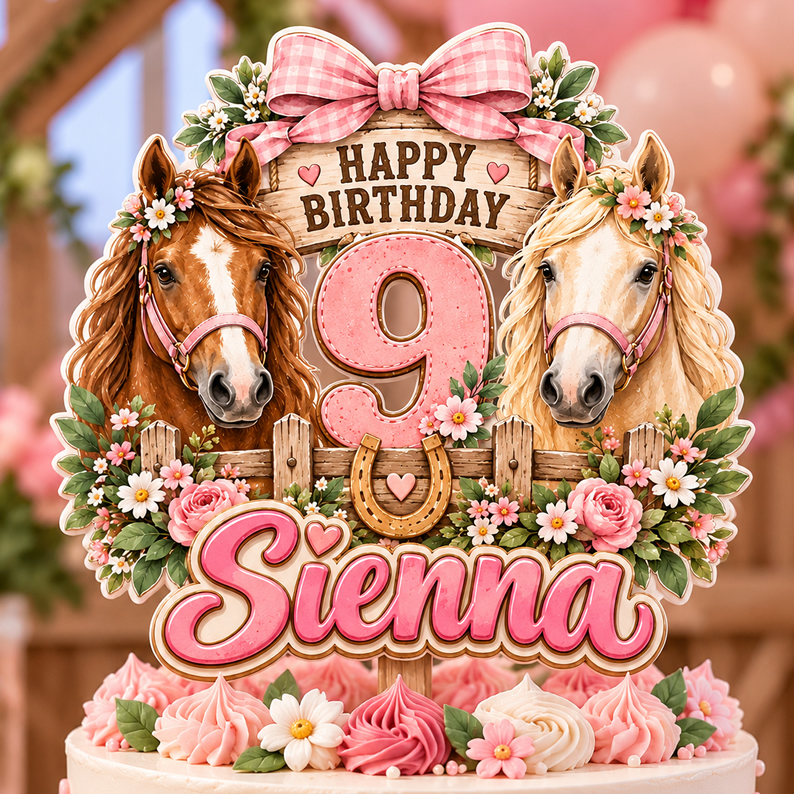 Horse Birthday Cake Topper printable