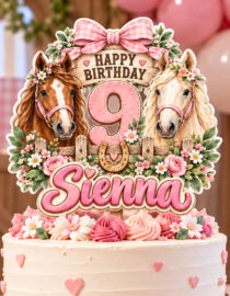 Horse Birthday Cake Topper printable