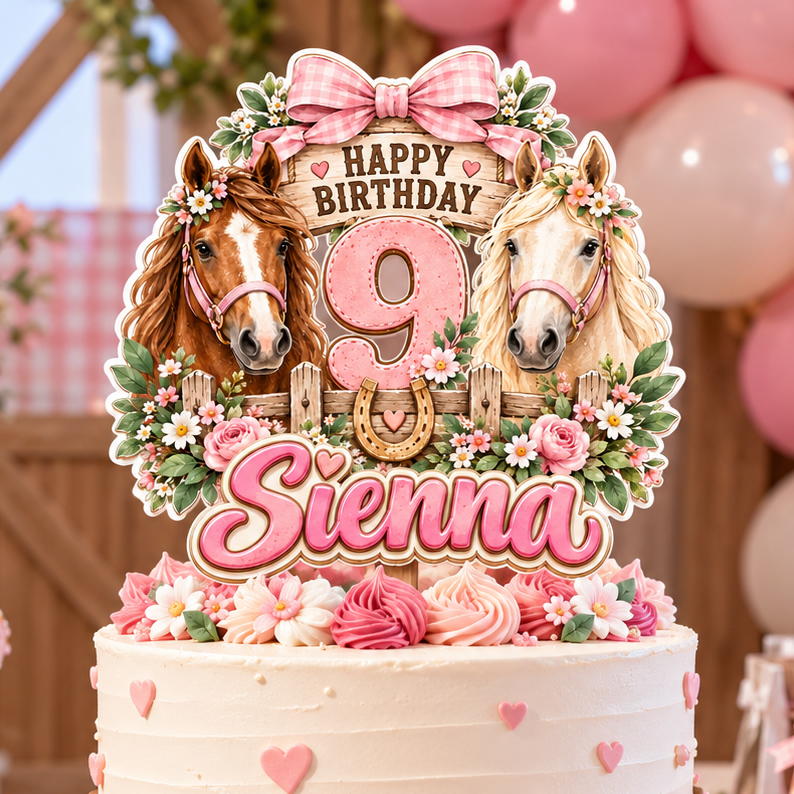 Horse Birthday Cake Topper printable