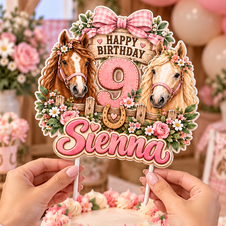 Horse Birthday Cake Topper printable