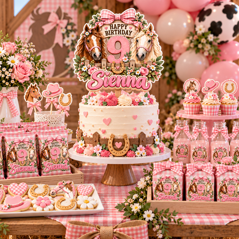Horse Birthday Cake Topper printable