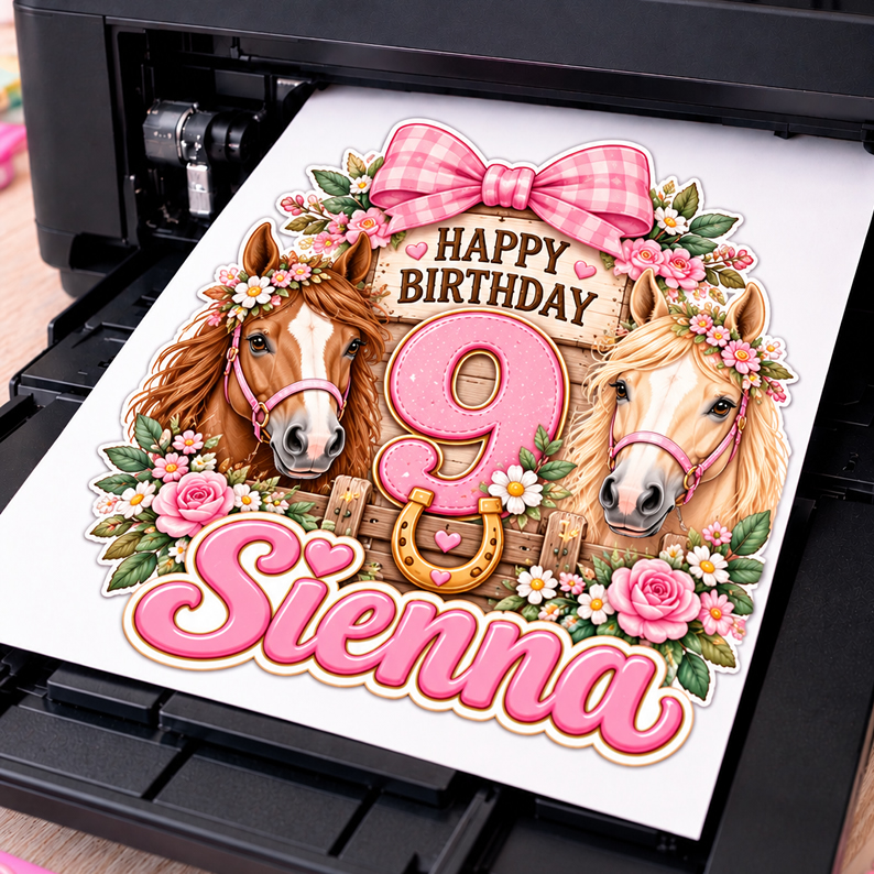 Horse Birthday Cake Topper printable
