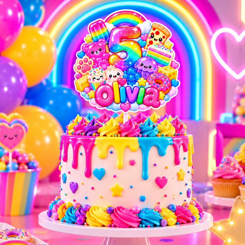 Squish Birthday Cake Topper printable