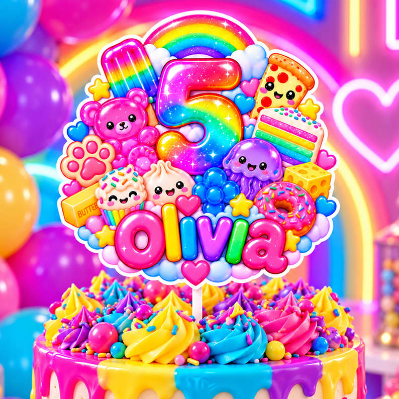 Squish Birthday Cake Topper printable