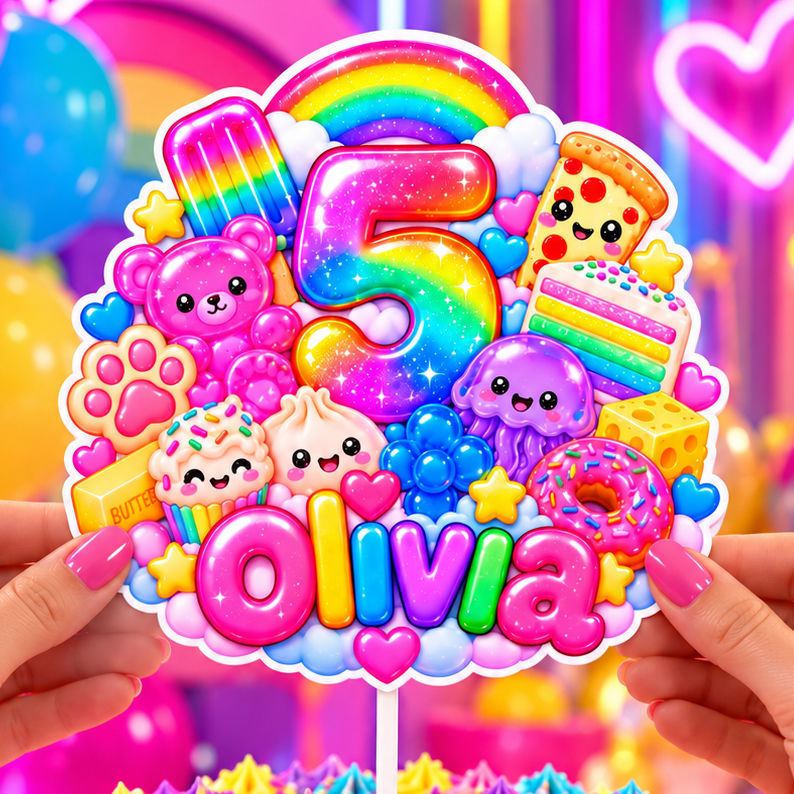 Squish Birthday Cake Topper printable