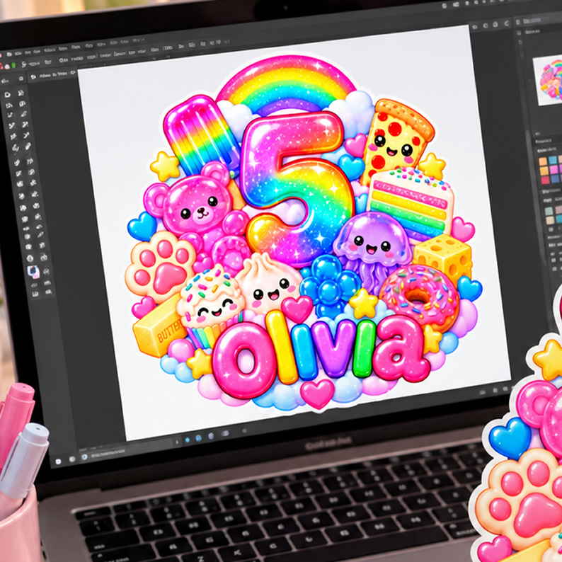 Squish Birthday Cake Topper printable